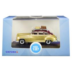 87ds46003 1946 Desoto Suburban With Roof Rack & Luggage Trumpet Gold With Rhythm Top 1 By 87 Ho Scale Diecast Model Car, Brown