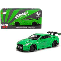 Mgt00067 Nissan Gt-r Type 1 Lb Works Libertywalk With Rear Wing Hobbiestock Exclusive 1 By 16 4 Diecast Model Car, Light Green