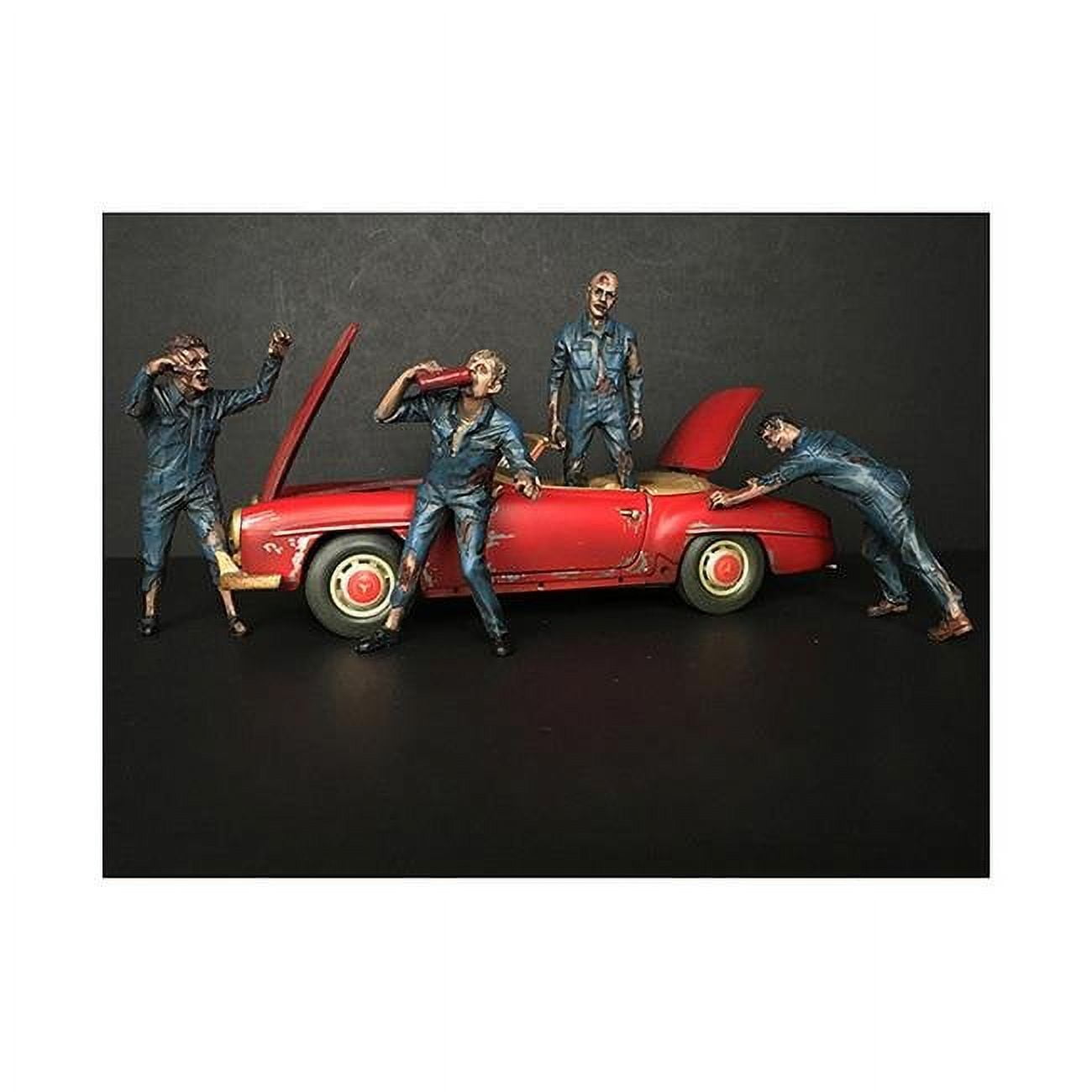38297-38298-38299-38300 Zombie Mechanics Got Zombies Figurine Set For 1 By 24 Scale Models - 4 Piece