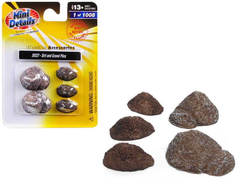 20227 Dirt & Gravel Piles Accessory Set For 1 By 87 Ho Scale Models - 5 Piece