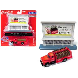 40004 1954 Ford Bottle Truck Coca-cola With Outdoor Billboard Coca-cola 1 By 87 Ho Scale Model, Red
