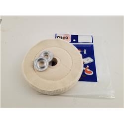 7000219 6 In. Dia. 1 In. Thick Buffing Wheels Cushion Sewn - White