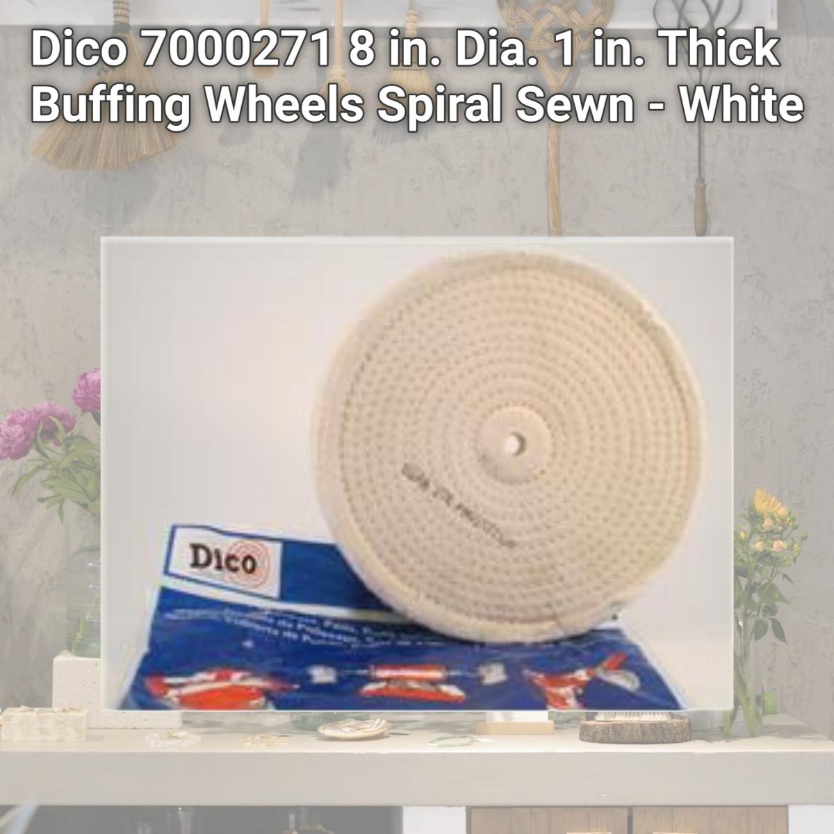 Picture of Dico 7000271 8 in. Dia. 1 in. Thick Buffing Wheels Spiral Sewn - White