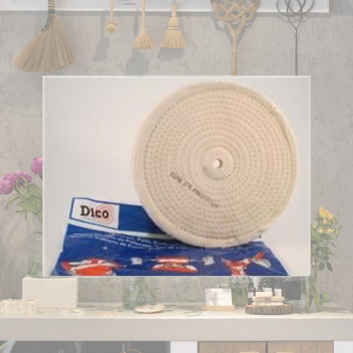 Picture of Dico 7000271 8 in. Dia. 1 in. Thick Buffing Wheels Spiral Sewn - White