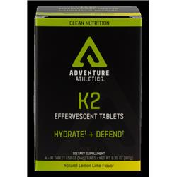 K201 K2 Hydrate Plus Defend Effervescent Tablets, Lemon Lime - 4 Tube Box