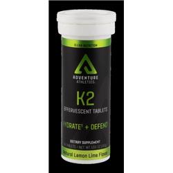 K202 K2 Hydrate Plus Defend Effervescent Tablets, Lemon Lime - 10 Tabs Tube - Pack Of 2