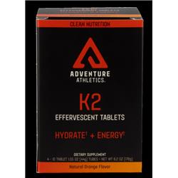 K205 K2 Hydrate Plus Energy Effervescent Tablets, Orange - 4 Tube Box