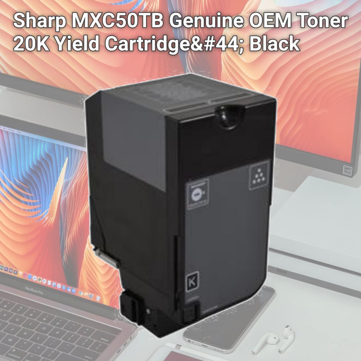 Picture of Sharp MXC50TB Genuine OEM Toner 20K Yield Cartridge&#44; Black