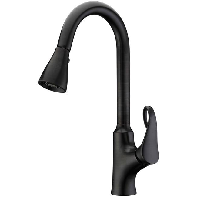 Ab06 3292dbr Single-lever Pull-out Kitchen Faucet, Dark Brown Finished