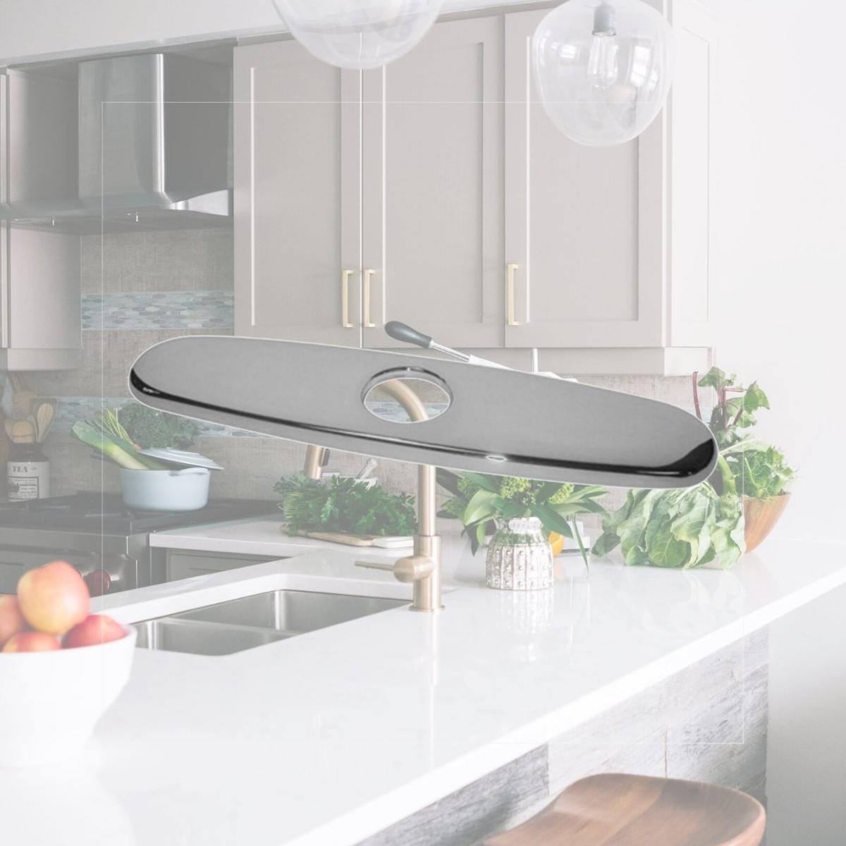Picture of Dawn Kitchen D510013001BN 10 In. Escutcheon Faucet Hole Cover Plate