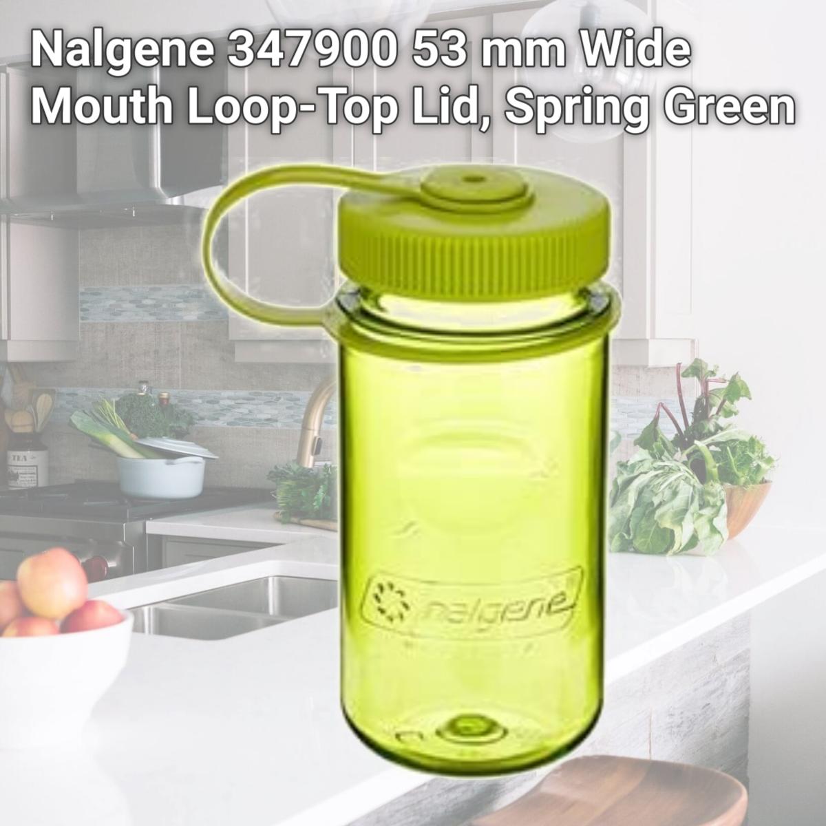 Picture of Nalgene 347900 53 mm Wide Mouth Loop-Top Lid, Spring Green