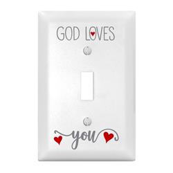 1216 God Loves You Let Your Light Shine Single Light Switch Cover