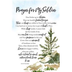 5017 6 X 9 In. Prayer For My Soldier Woodland Grace Series Wood Plaque With Easel