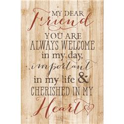 8729 My Dear Friend New Horizons Wood Plaque With Easel