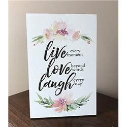 9814 6 X 9 In. Live Every Moment, Love Beyond Words & Laugh Every Day Wood Plaque With Easel