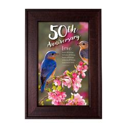 3521 8.5 X 12.5 In. Anniversary Wood Framed Easel With Glass, 50th Anniversary