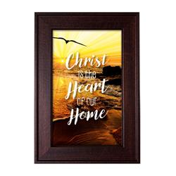 3526 8.5 X 12.5 In. Christ Wood Framed Easel With Glass, Christ Is The Heart Of Our Home