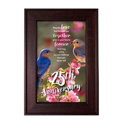3529 8.5 X 12.5 In. Anniversary Wood Framed Easel With Glass, 25th Anniversary