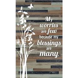 5963 6 X 9 In. My Worries Are Few Because My Blessings Are Many Wood Plaque Easel Hanger