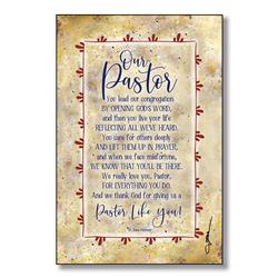 5885 6 X 9 In. Our Pastor Wood Plaque With Easel & Hanger