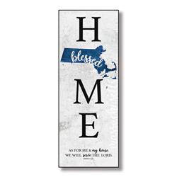 96019 6 X 15.75 In. Massachusetts Home-blessed Wood Wall Plaque With Hanger