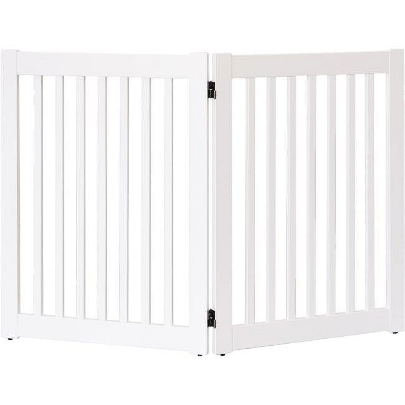 Dynamic Accents Da201 32 In. Highlander Series Solid Wood Pet Gate, White - 2 Panel
