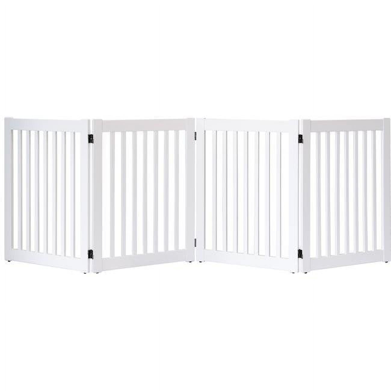 Dynamic Accents Da401 32 In. Highlander Series Solid Wood Pet Gate, White - 4 Panel