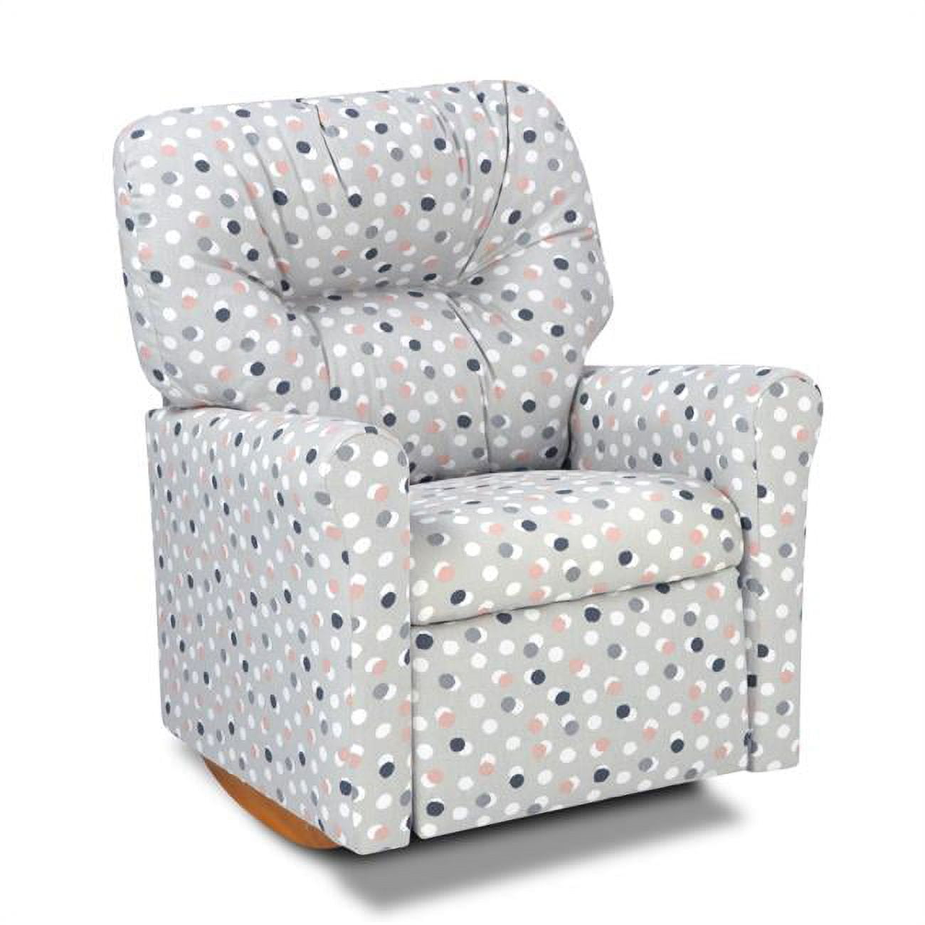 15015 Contemporary Kids Rocker Recliner Chair, Free Dot French Grey