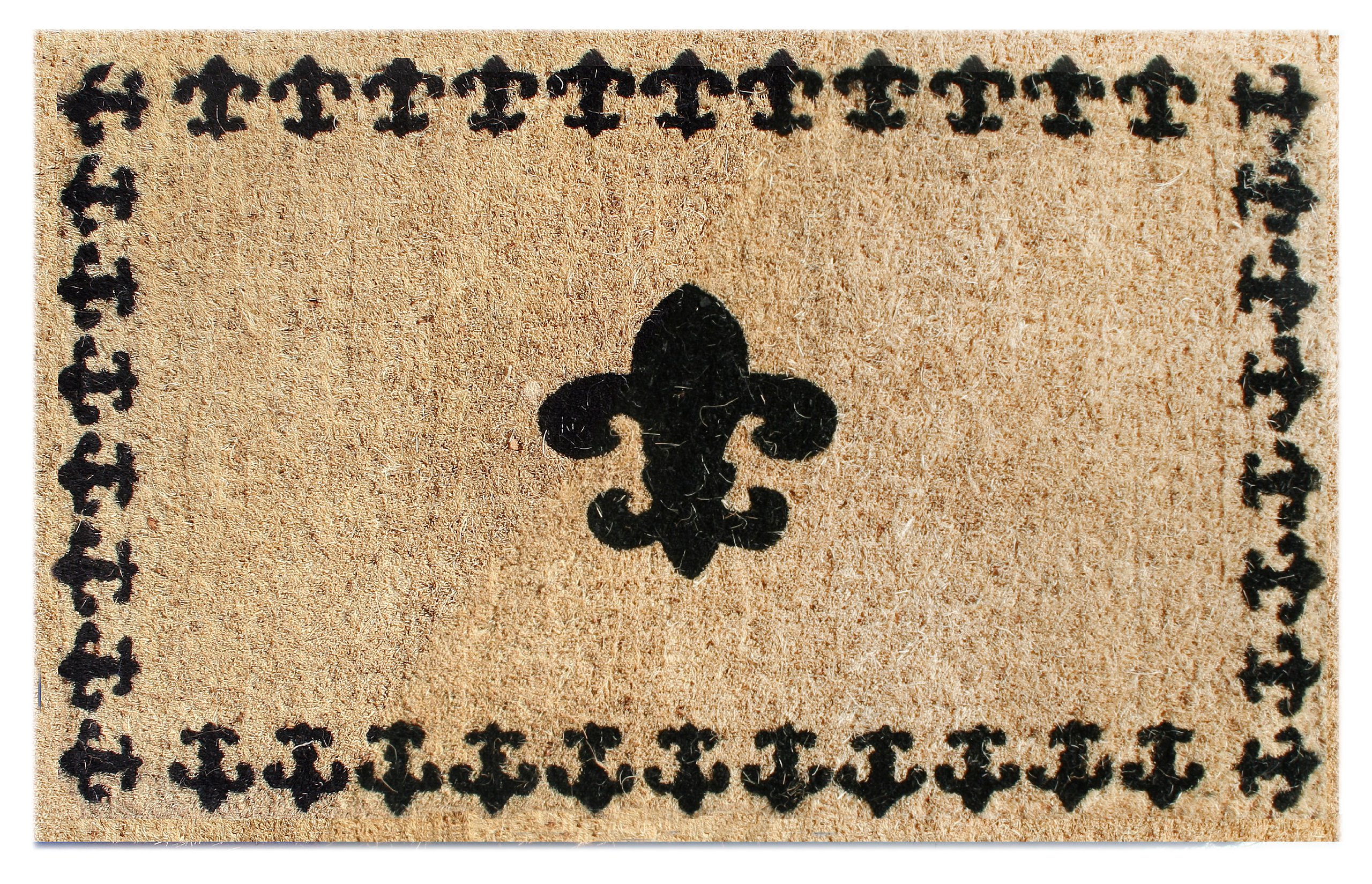 Imports Decor  Fleur De Lis Coir Welcome Mat with Border