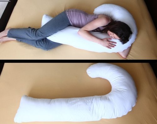 J Full Body Pillow With Hypoallergenic Synthetic Fiber Filler