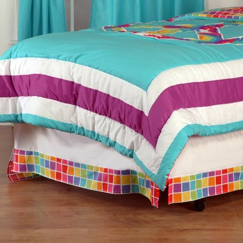 10-34015 Terrific Tie Dye Twin Bed Skirt