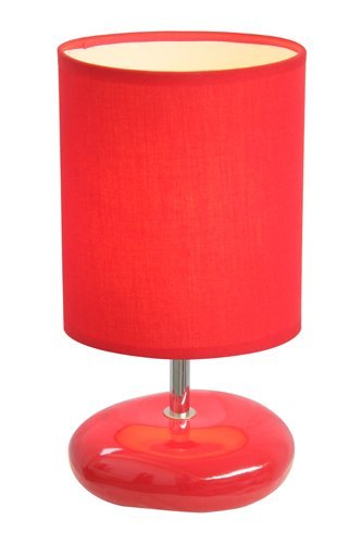 Lt2005-red Stonies Small Stone Look Table Lamp - Red