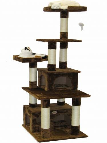 67 In. Brown Cat Tree Furniture Condo House