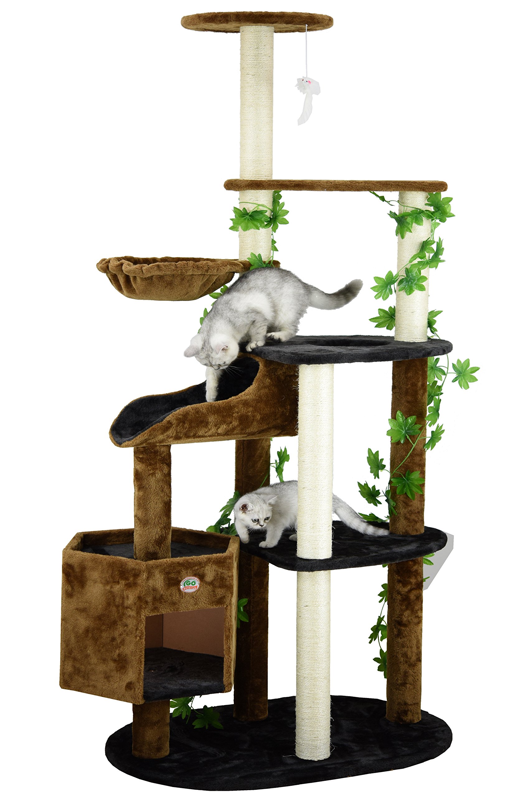 F2092 74 In. Black And Brown Cat Tree Furniture