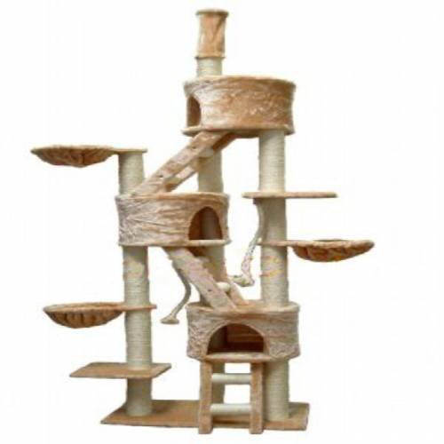 106 In. Beige Cat Tree Condo Furniture