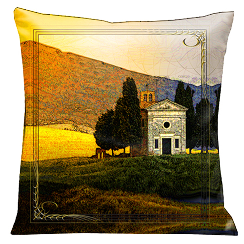 79s Tuscan Villa Country Side 18 In. Square Micro-suede Pillow