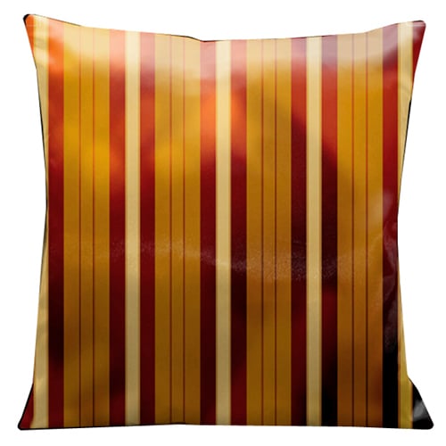 84s Regency Red, Orange And Gold Stripes Bathed In Filtered Sunlight 18 In. Square Micro-suede Pillow