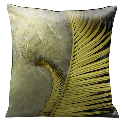 1260s Antique Green Ferns Against A White Marble Background 18 In. Square Micro-suede Pillow