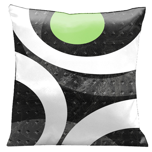 1451 Get The Loft Look With Metallic Grays And A Splash Of Green 18 In. Square Satin Pillow