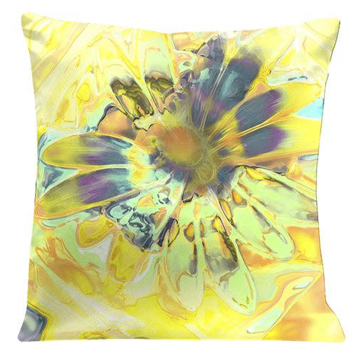 759 Light Yellow Daisy 18 In. Square Super-suede Pillow