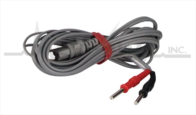 Lw104202 Zynex Medical 56 In. T - Shaped Lead Wire With Red, Black Pin Ends Fits E - Wave, Elpha 3000, Elpha 4 Conti, Units - Grey