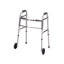 Stander Nc88018 Two-button Folding Walker With 5 In. Fixed Wheels