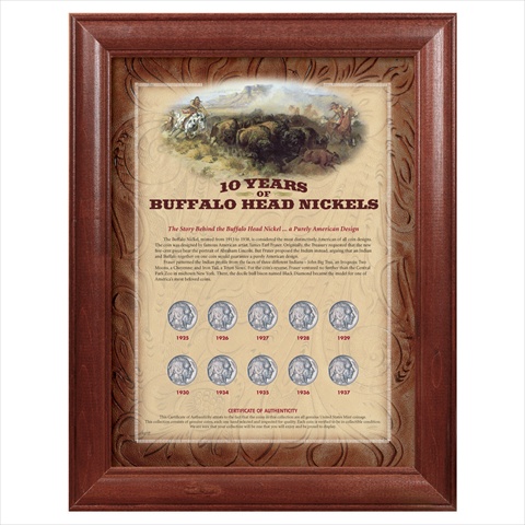 157 10 Years Of Buffalo Nickels - Wood Frame