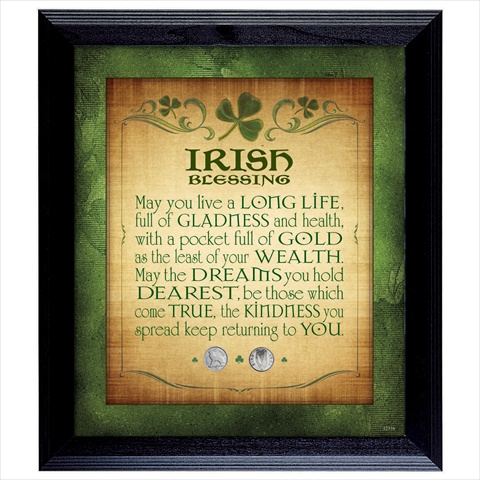 12316 Irish Blessing With 2 Three Pence Wall Frame