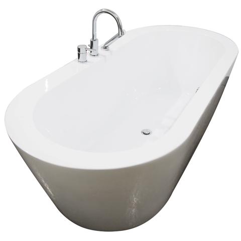 Una Pure Acrylic 71 In. All-in-one Oval Freestanding Tub Kit