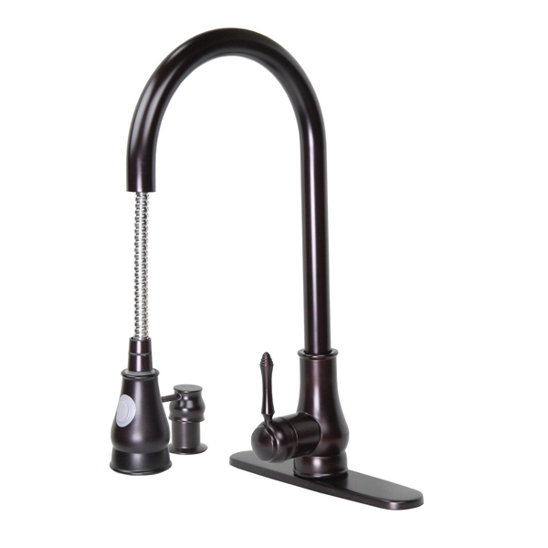 Archipelago Tb001-a17orb 18-inch Modern Single Handle Pull Out Dual Spray Kitchen Faucet With Matching Soap Dispenser Oil Rubbed Bronze
