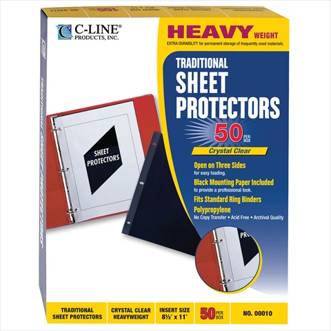 C-line Products 00010bndl2bx Traditional Polypropylene Sheet Protector Heavyweight 11 X 8 .5 50-bx - Set Of 2 Bx