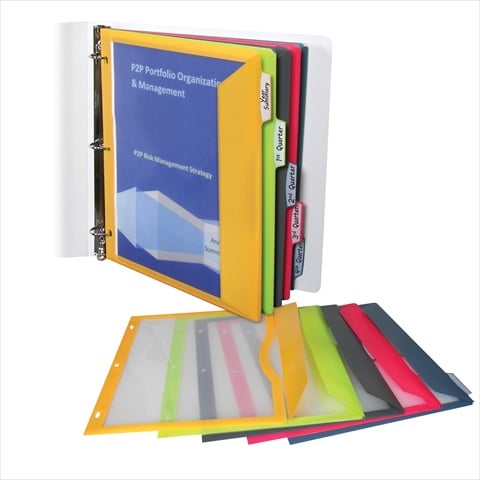 C-line Products 06650bndl6st Binder Pocket With Write-on Index Tabs Assorted 8 .5 X 11 5-st - Set Of 6 St