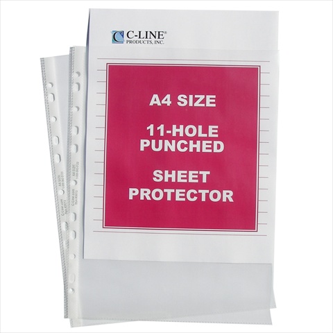 C-line Products 08037bndl2bx Standard Weight Polypropylene Sheet Protector A4 Size Clear 11 .75 X 8 .25 50-bx - Set Of 2 Bx