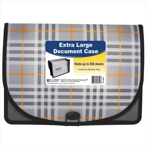 C-line Products 58512bndl4ea Extra Large Document Case Plaid - Set Of 4 Files